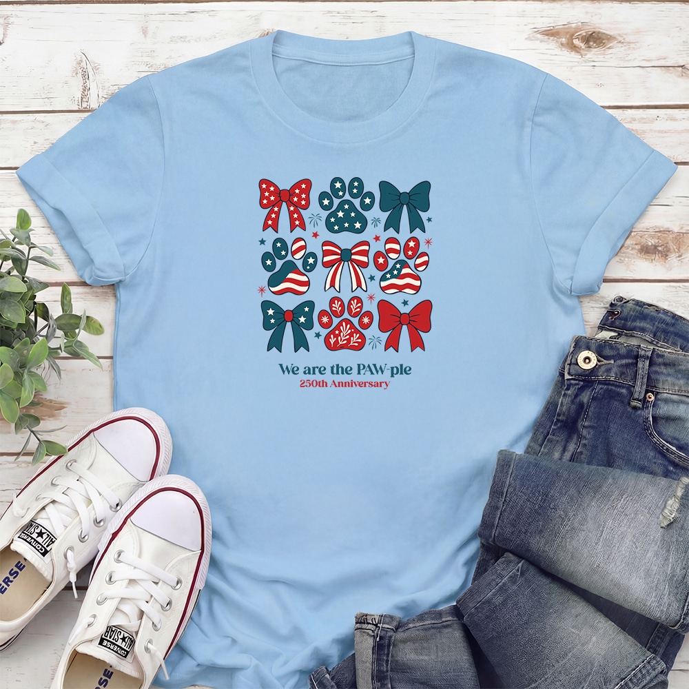 Paws of Independence Standard Tee Light Blue