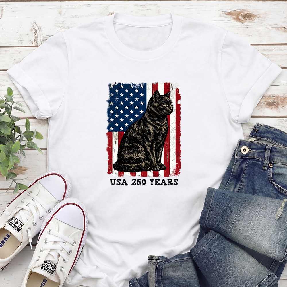 Liberty Cat – 250 Years Standard Tee White