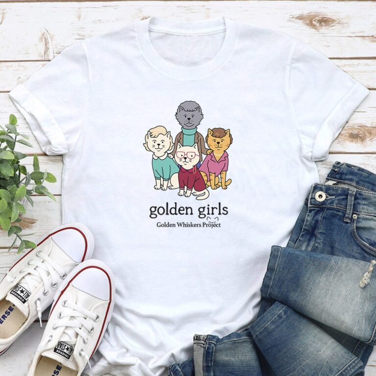 Golden Whiskers Project Golden Girls Standard Tee White - Help Save a Senior Cat