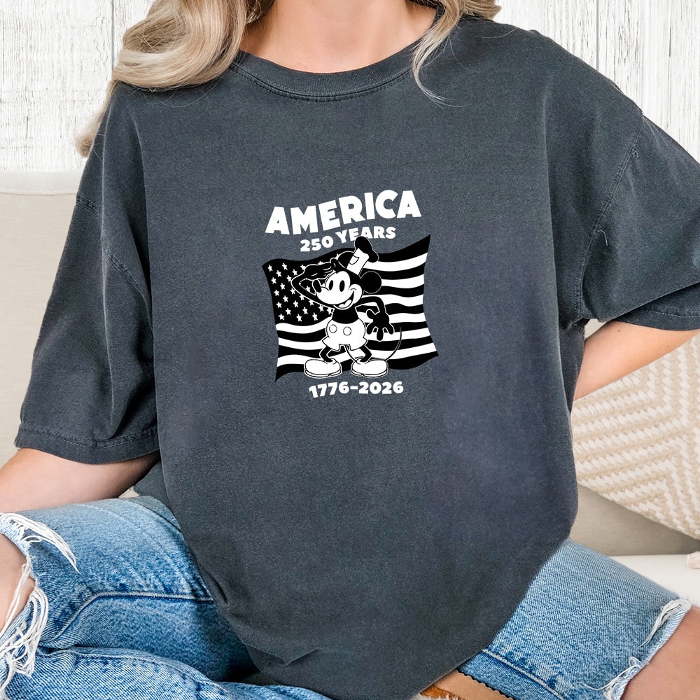 Comfort Colors America 250 Years Willie Flag Vintage Washed Tee - Pepper