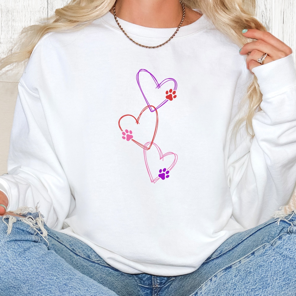 Comfort Colors My Heart Belongs To Paws Premium Sweatshirt - White