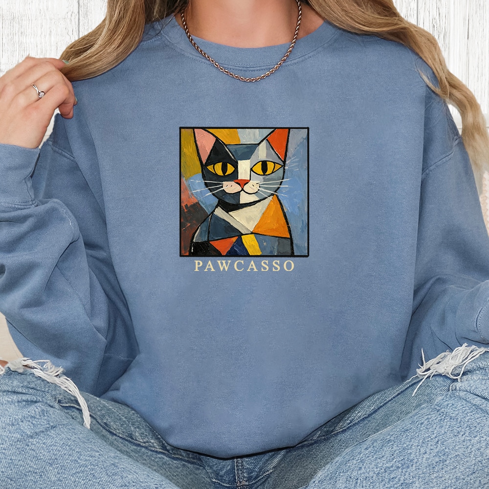 Comfort Colors PAWCASSO Premium Sweatshirt - Blue Jean